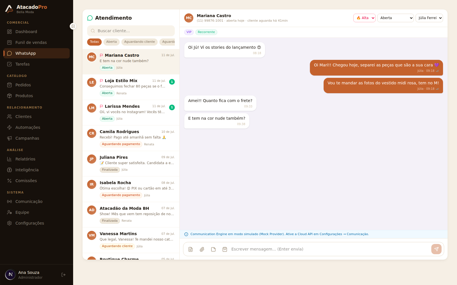Central de atendimento omnichannel do AtacadoPro
